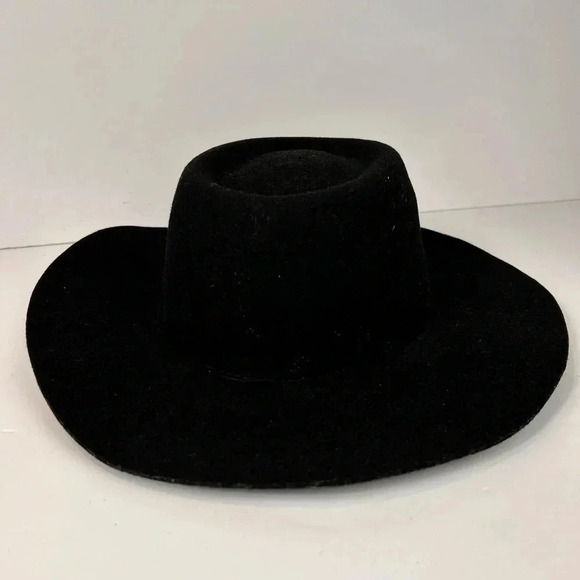 Felt Wool Cowboy Hat, S,  21.5”, Black, Stetson-Style, Western Country Festival - Picture 10 of 10